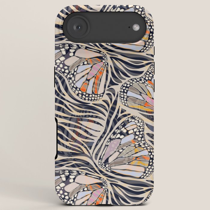 Abstract Retro Boho Butterfly Zebra Pattern â¢ Earthy Nature iPhone Case