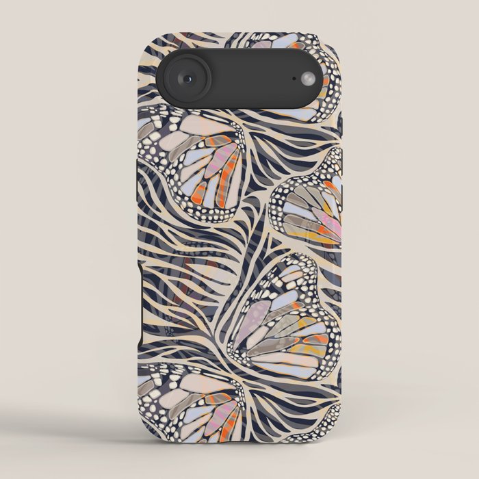 Abstract Retro Boho Butterfly Zebra Pattern â¢ Earthy Nature iPhone Case