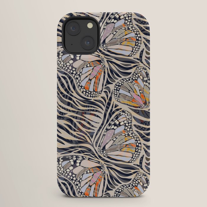 Abstract Retro Boho Butterfly Zebra Pattern â¢ Earthy Nature iPhone Case