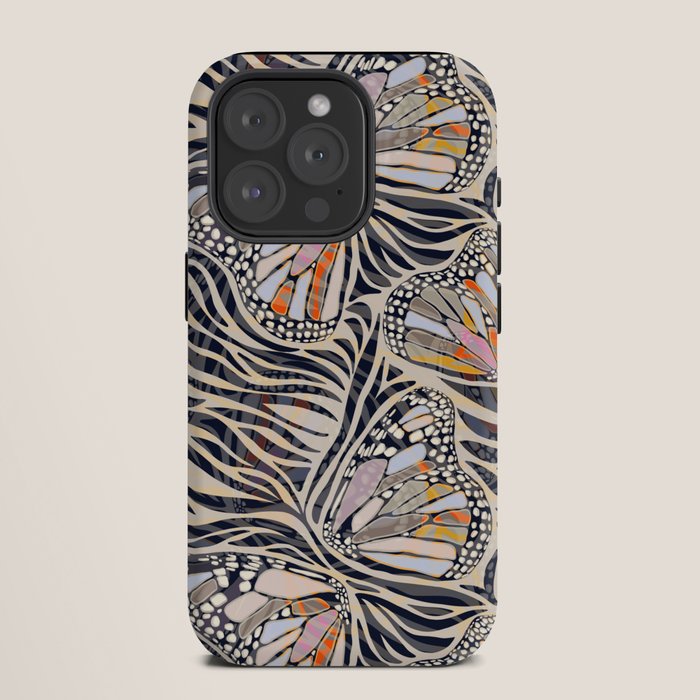 Abstract Retro Boho Butterfly Zebra Pattern â¢ Earthy Nature iPhone Case