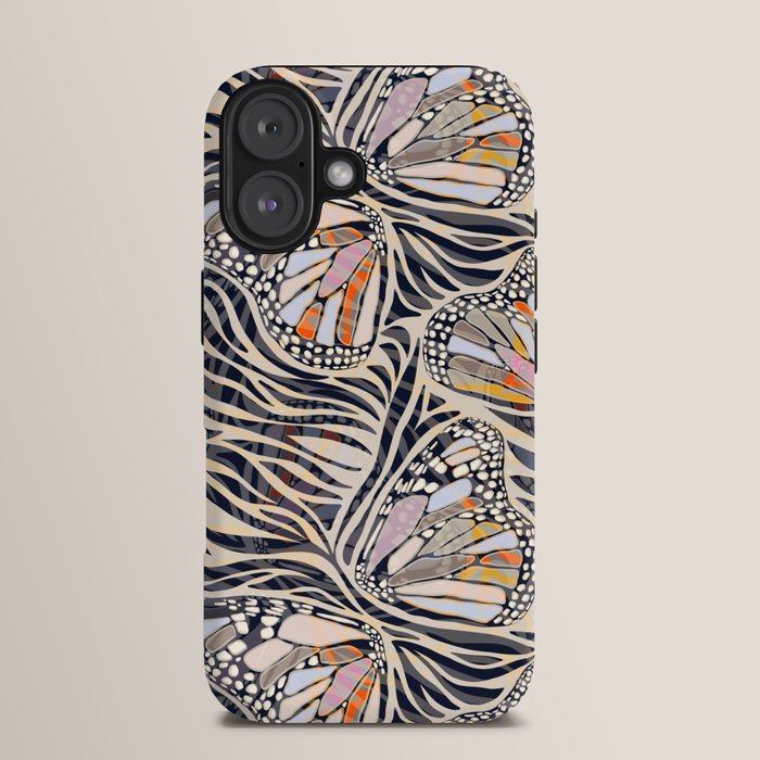 Abstract Retro Boho Butterfly Zebra Pattern â¢ Earthy Nature iPhone Case