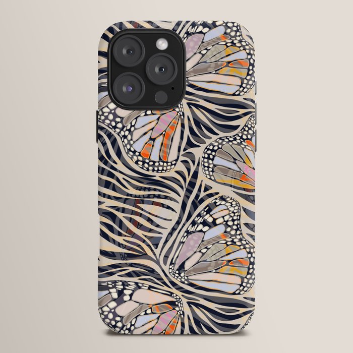 Abstract Retro Boho Butterfly Zebra Pattern â¢ Earthy Nature iPhone Case