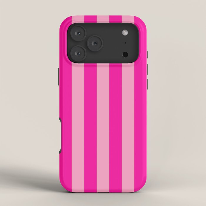 Pink Stripes Preppy Modern iPhone Case