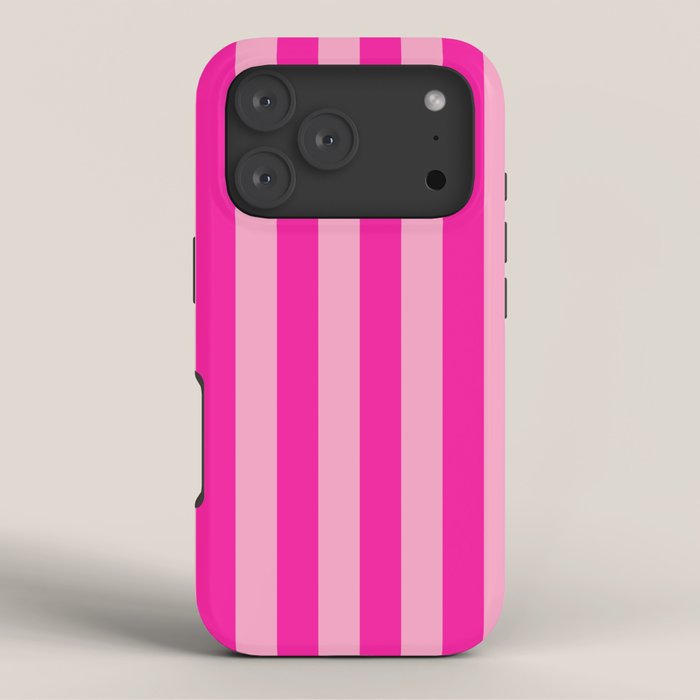 Pink Stripes Preppy Modern iPhone Case