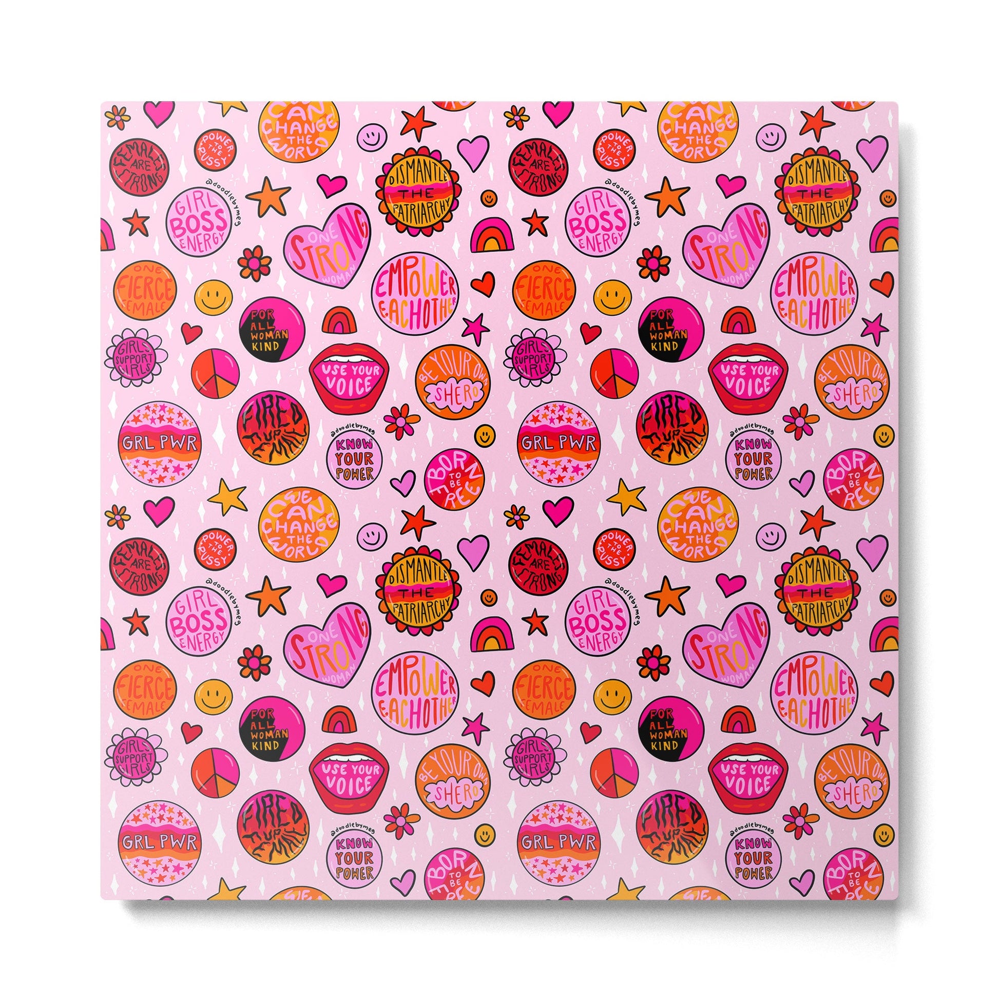 Feminist Buttons Metal Print