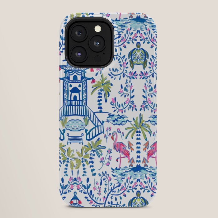 Colorful Coastal Chinoiserie  iPhone Case
