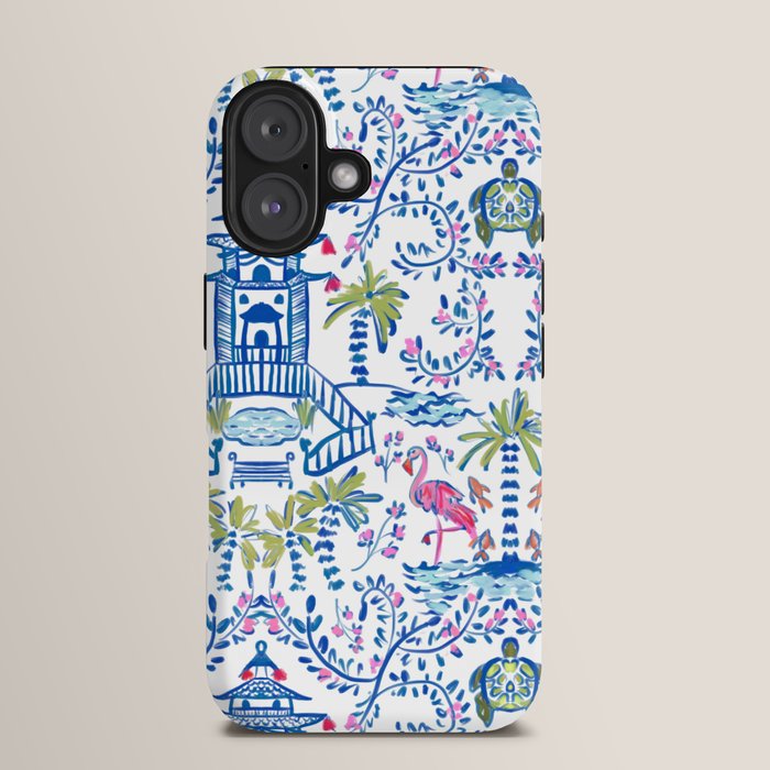 Colorful Coastal Chinoiserie  iPhone Case