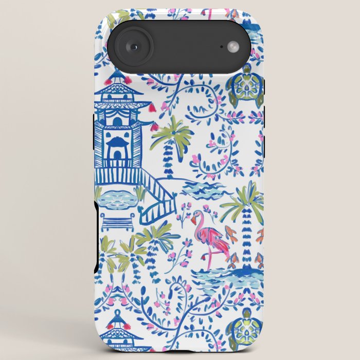 Colorful Coastal Chinoiserie  iPhone Case