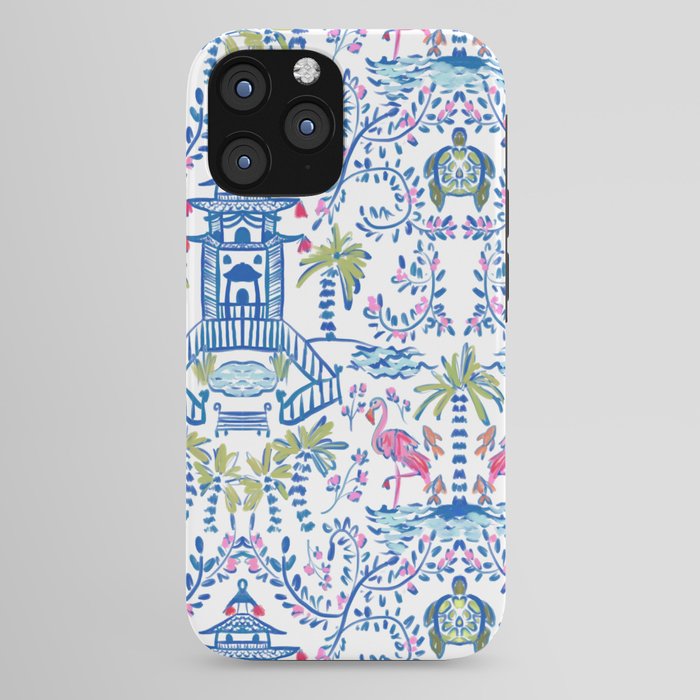 Colorful Coastal Chinoiserie  iPhone Case
