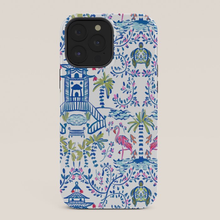 Colorful Coastal Chinoiserie  iPhone Case