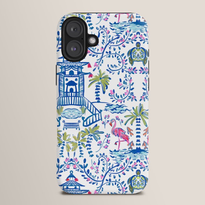 Colorful Coastal Chinoiserie  iPhone Case
