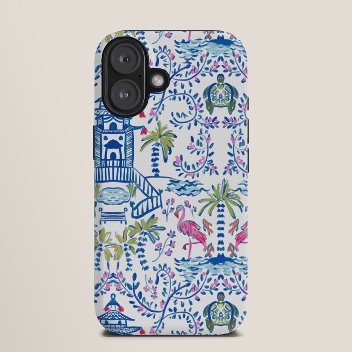 Colorful Coastal Chinoiserie  iPhone Case