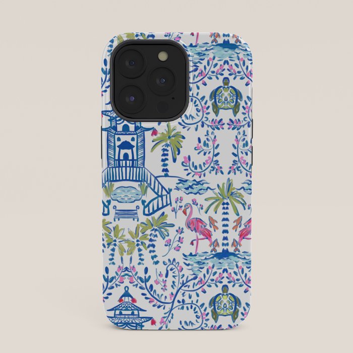 Colorful Coastal Chinoiserie  iPhone Case