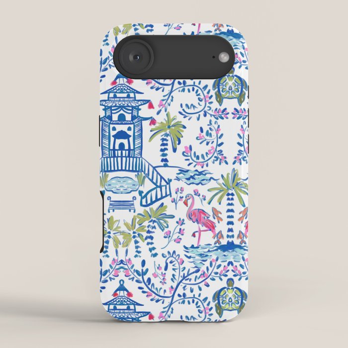 Colorful Coastal Chinoiserie  iPhone Case