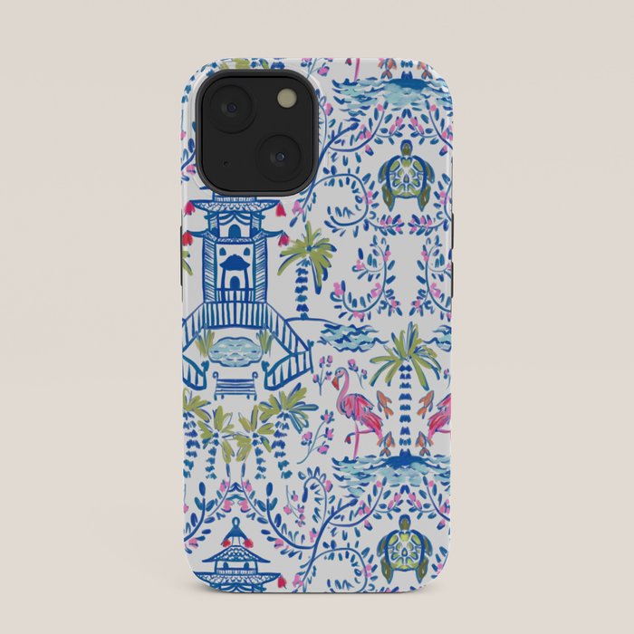 Colorful Coastal Chinoiserie  iPhone Case