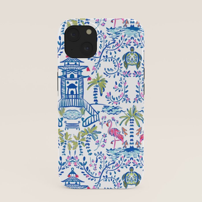 Colorful Coastal Chinoiserie  iPhone Case