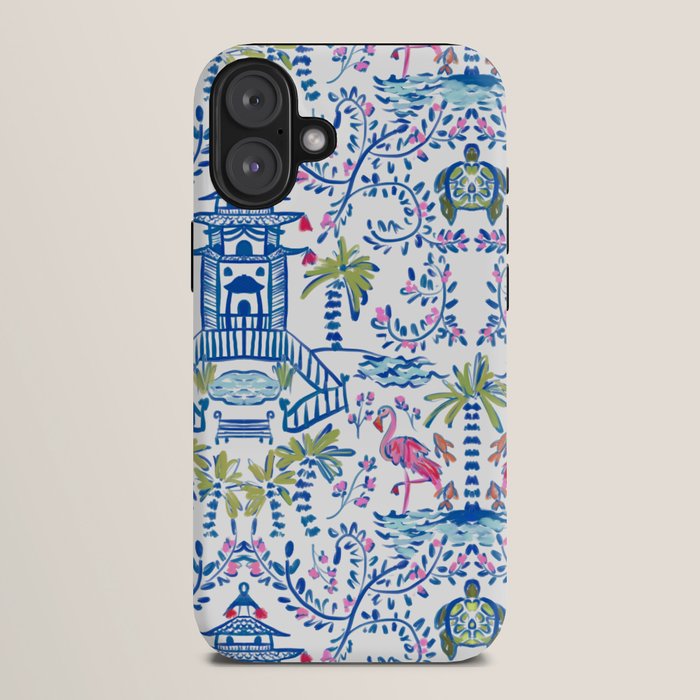 Colorful Coastal Chinoiserie  iPhone Case