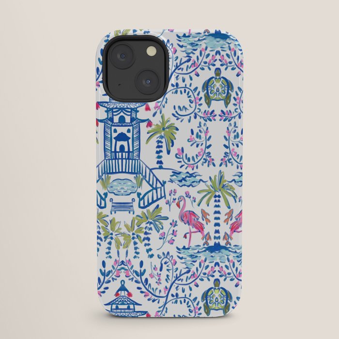 Colorful Coastal Chinoiserie  iPhone Case
