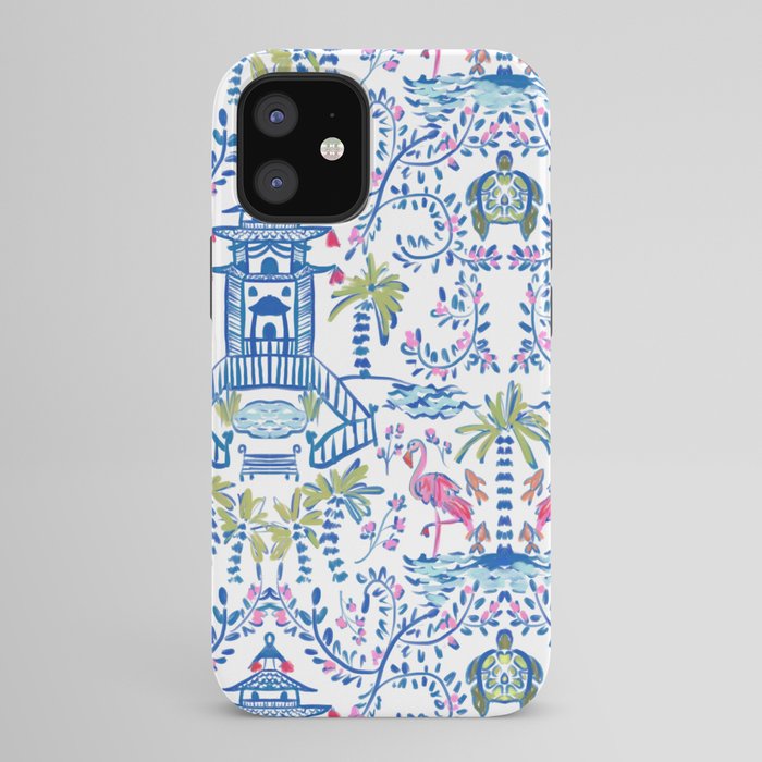 Colorful Coastal Chinoiserie  iPhone Case