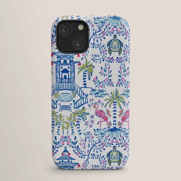 Colorful Coastal Chinoiserie  iPhone Case