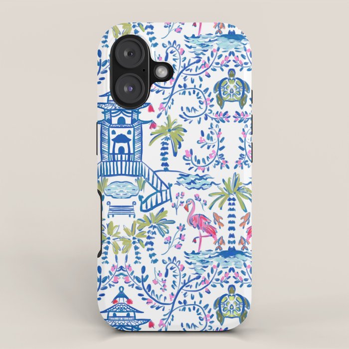 Colorful Coastal Chinoiserie  iPhone Case