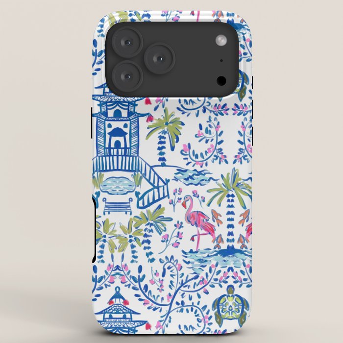 Colorful Coastal Chinoiserie  iPhone Case