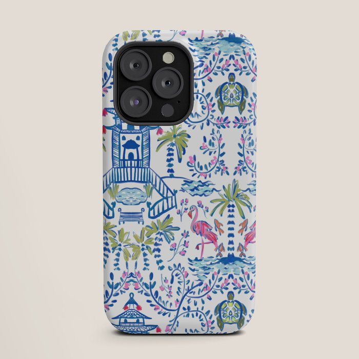 Colorful Coastal Chinoiserie  iPhone Case