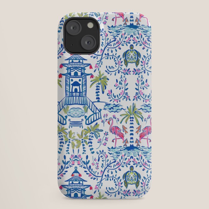 Colorful Coastal Chinoiserie  iPhone Case