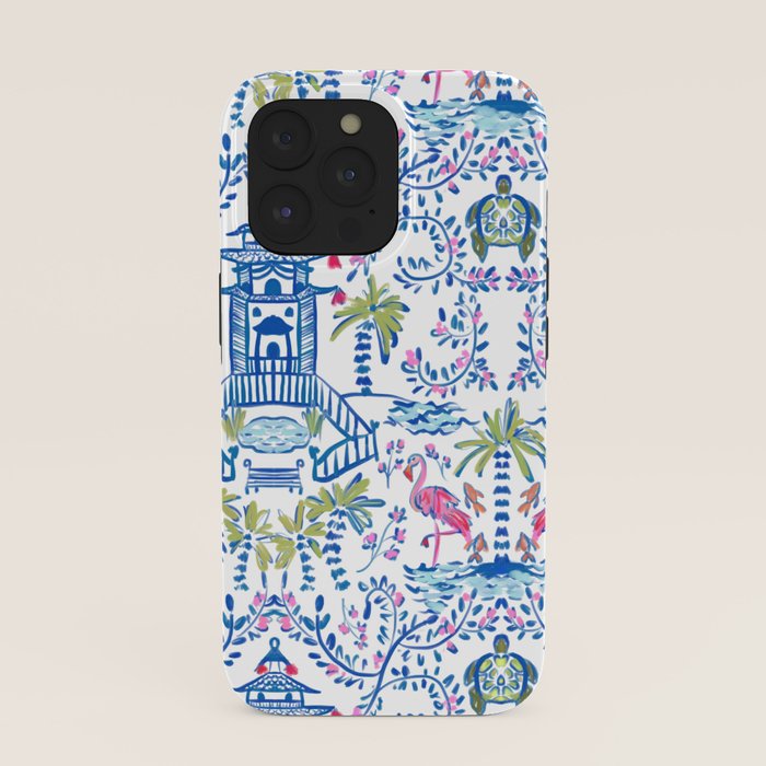 Colorful Coastal Chinoiserie  iPhone Case