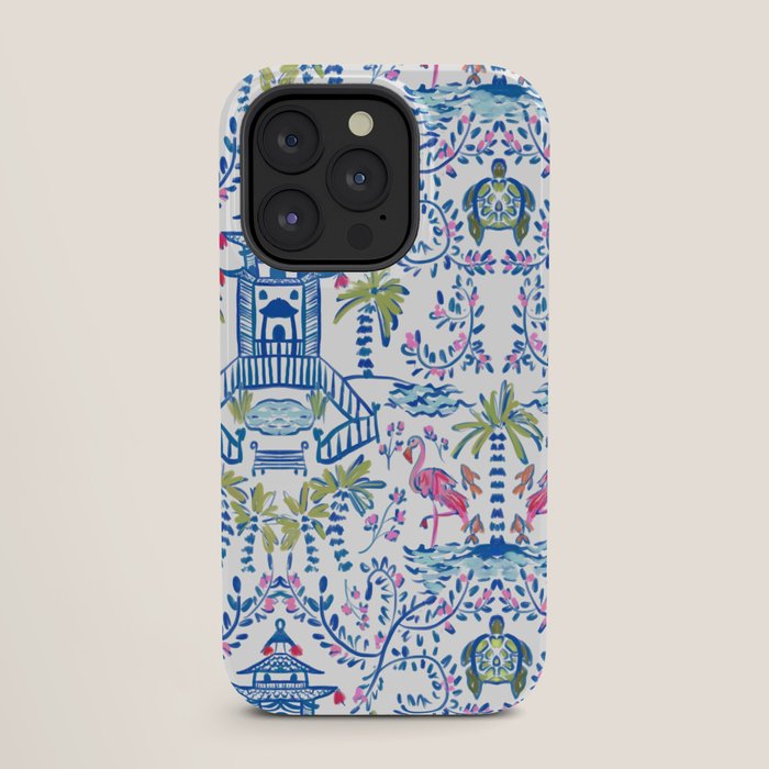 Colorful Coastal Chinoiserie  iPhone Case