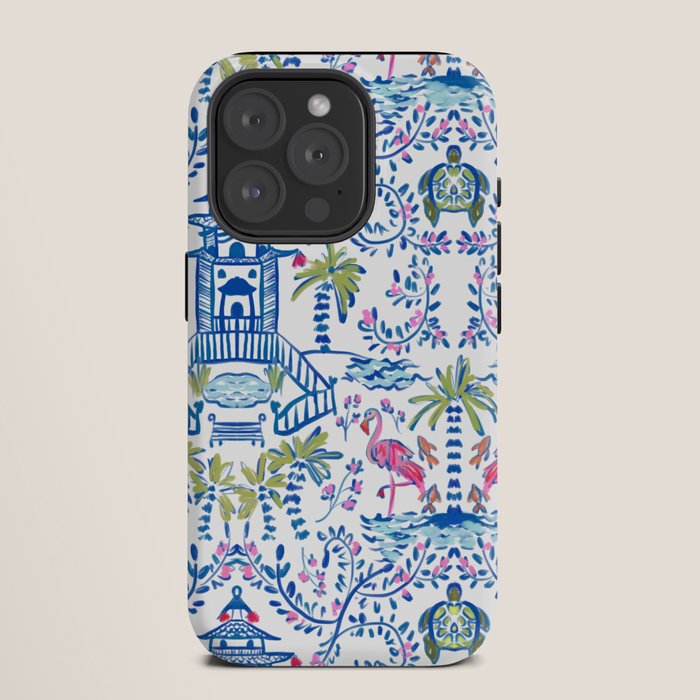 Colorful Coastal Chinoiserie  iPhone Case