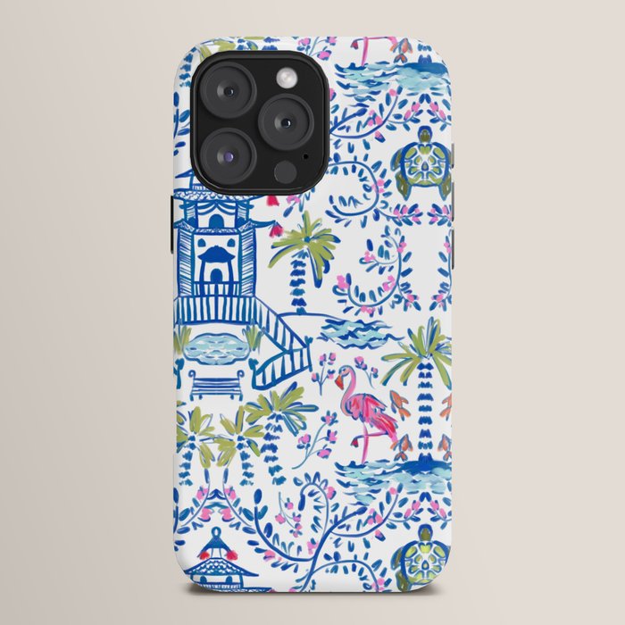 Colorful Coastal Chinoiserie  iPhone Case