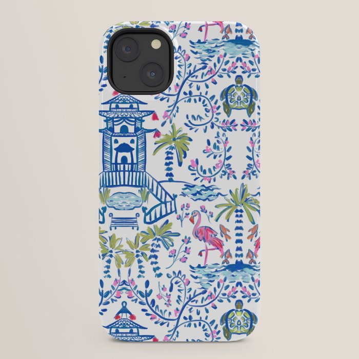 Colorful Coastal Chinoiserie  iPhone Case