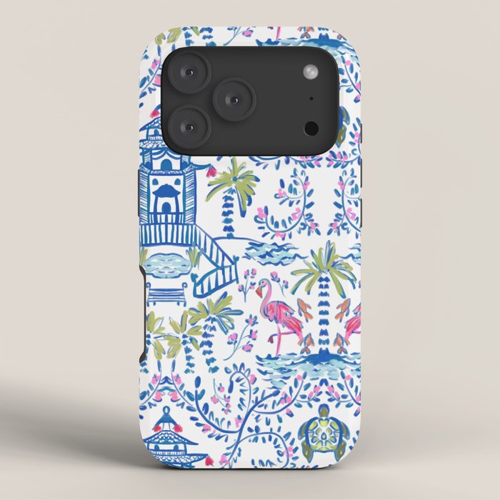 Colorful Coastal Chinoiserie  iPhone Case