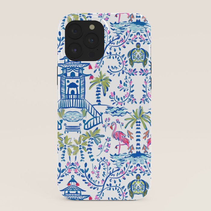 Colorful Coastal Chinoiserie  iPhone Case