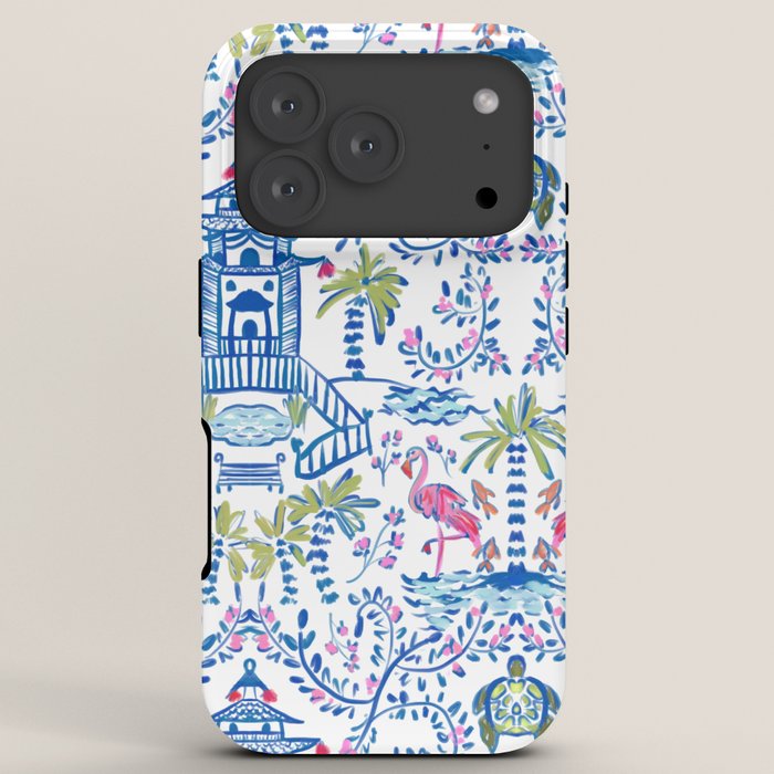 Colorful Coastal Chinoiserie  iPhone Case