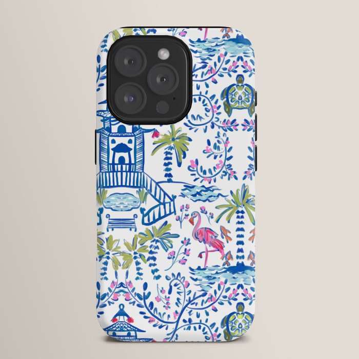 Colorful Coastal Chinoiserie  iPhone Case