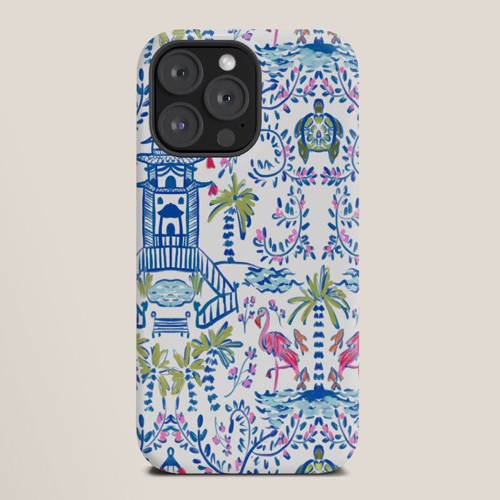 Colorful Coastal Chinoiserie  iPhone Case