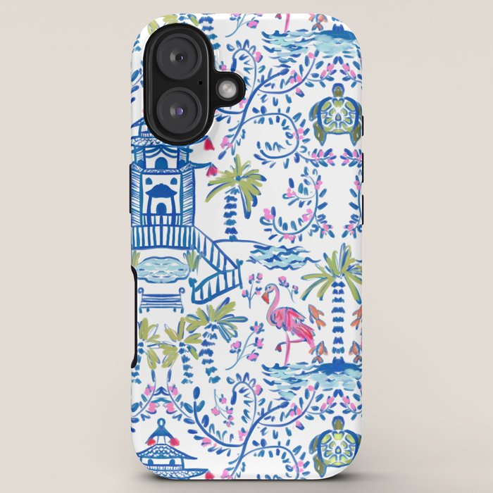 Colorful Coastal Chinoiserie  iPhone Case