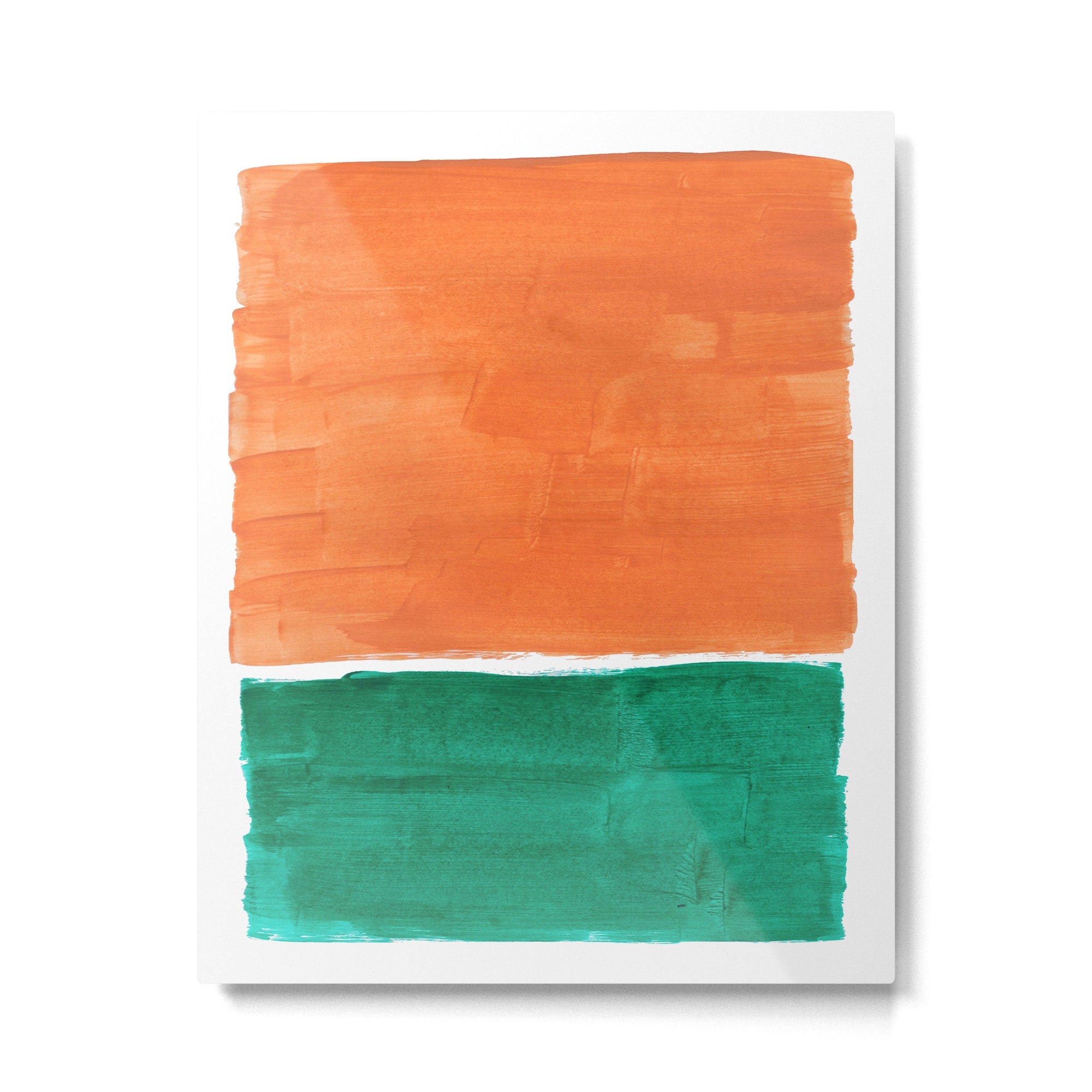 Emerald Green Tan Rothko Inspired Colourfield Squares Minimal Minimalist Mid Century Style by Ejaaz Haniff Metal Print