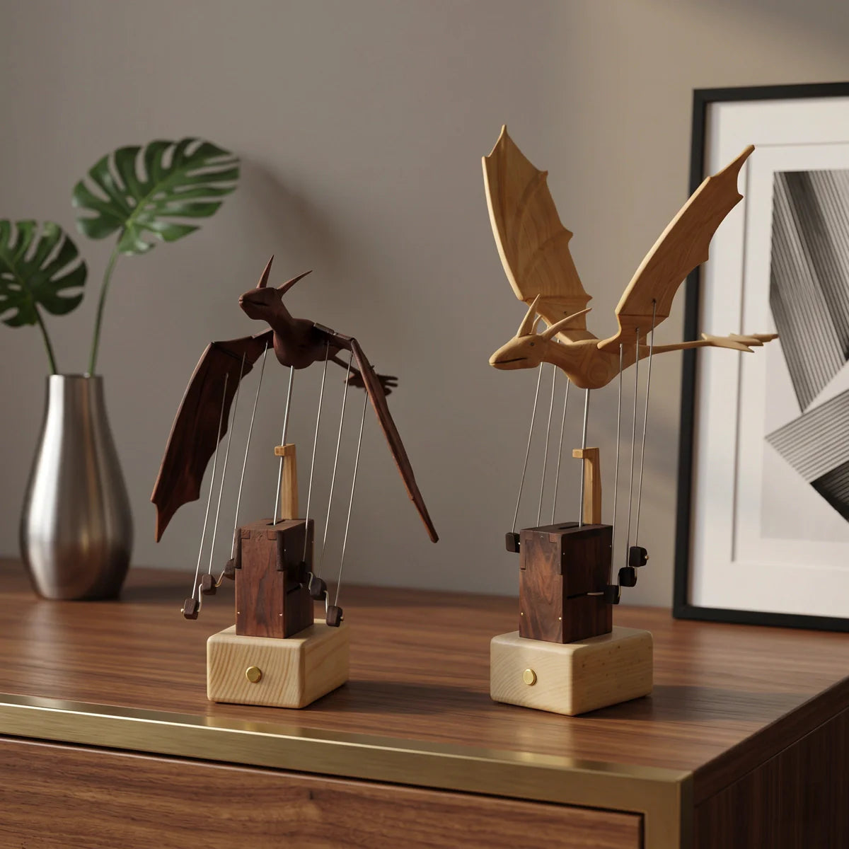 Handcrafted Wooden Dragon Automaton