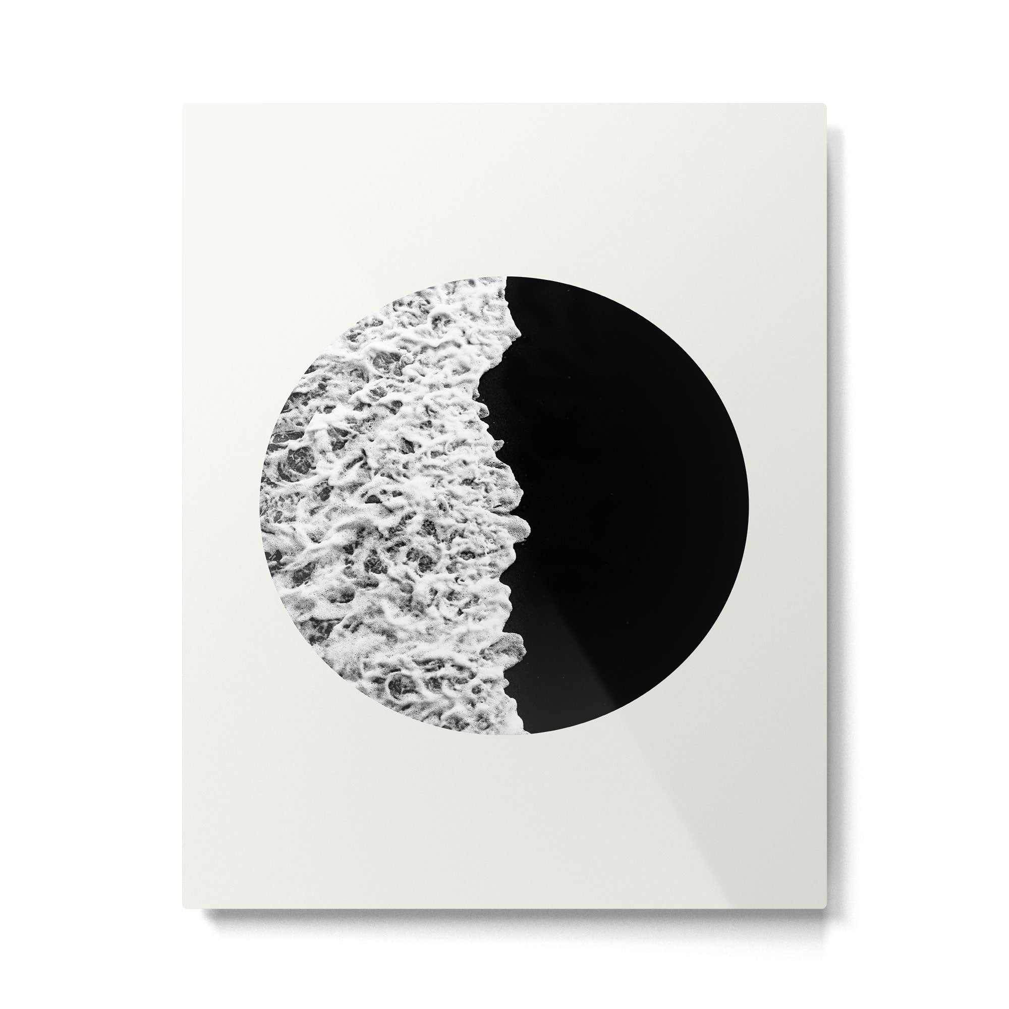 Ocean Yin Yang - Landscape Art Print, Black and White Photography  Metal Print
