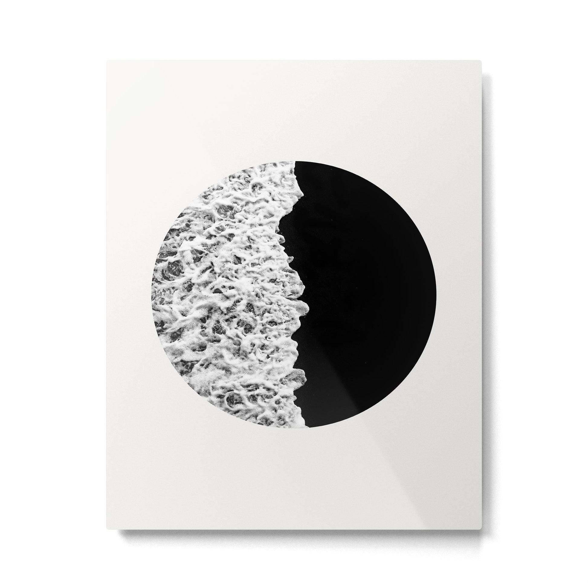 Ocean Yin Yang - Landscape Art Print, Black and White Photography  Metal Print