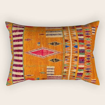 Orange Traditional Moroccan Design Rectangular Pillow