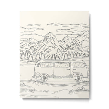 Mountain Road Linescape Metal Print