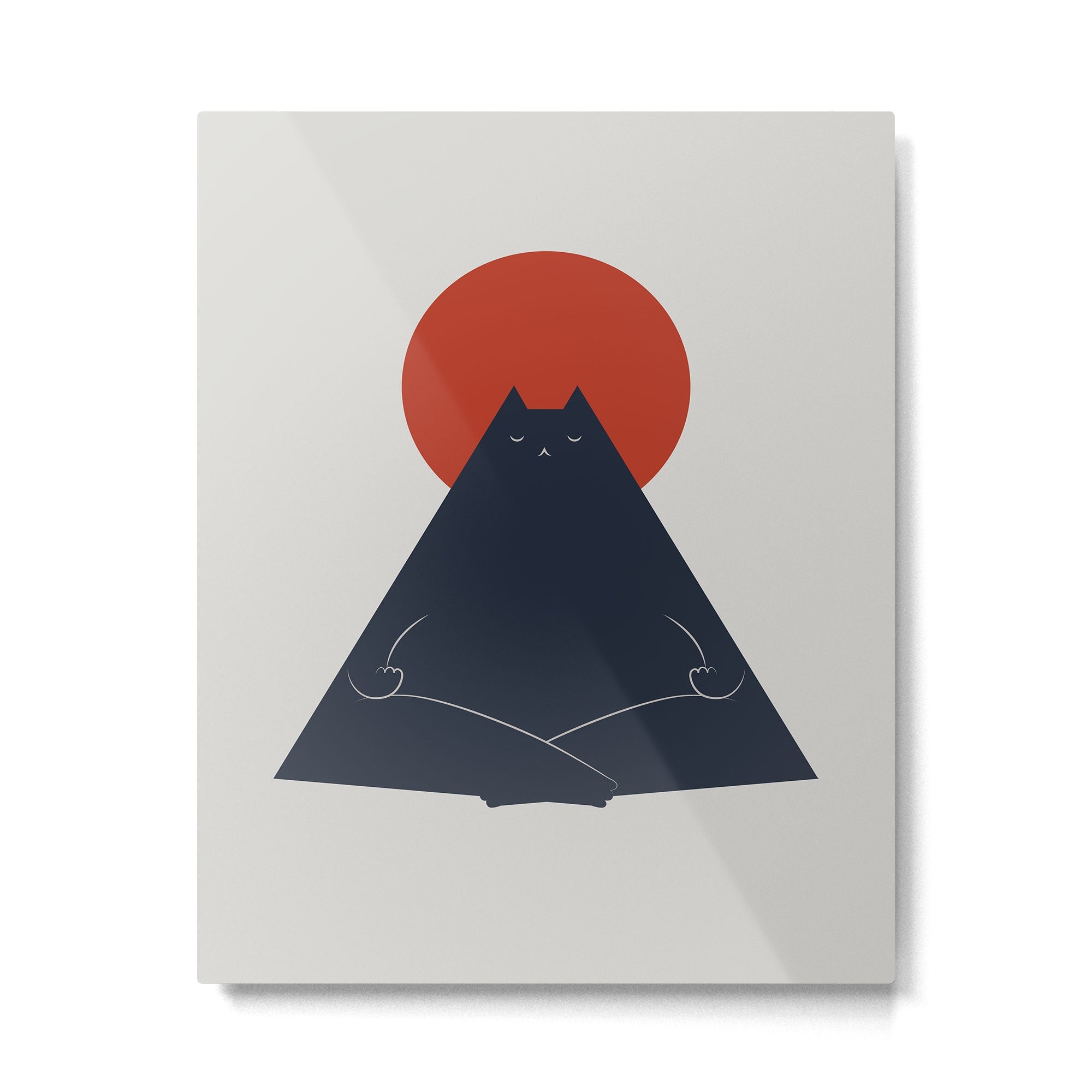 Cat Landscape 63: Meow-ditation Metal Print