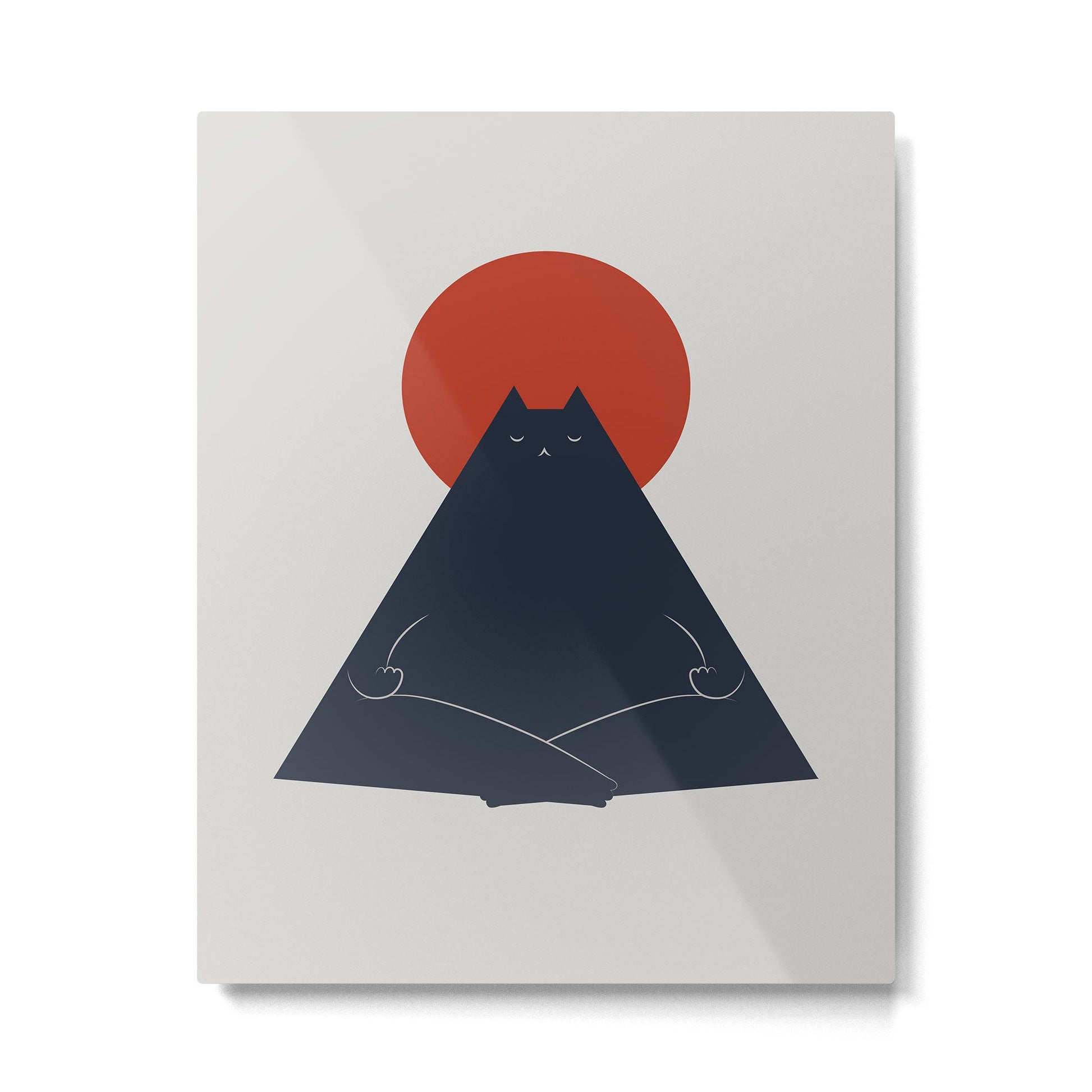 Cat Landscape 63: Meow-ditation Metal Print