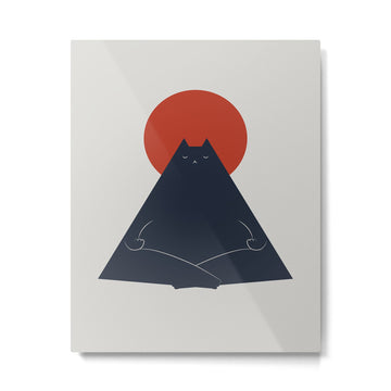 Cat Landscape 63: Meow-ditation Metal Print