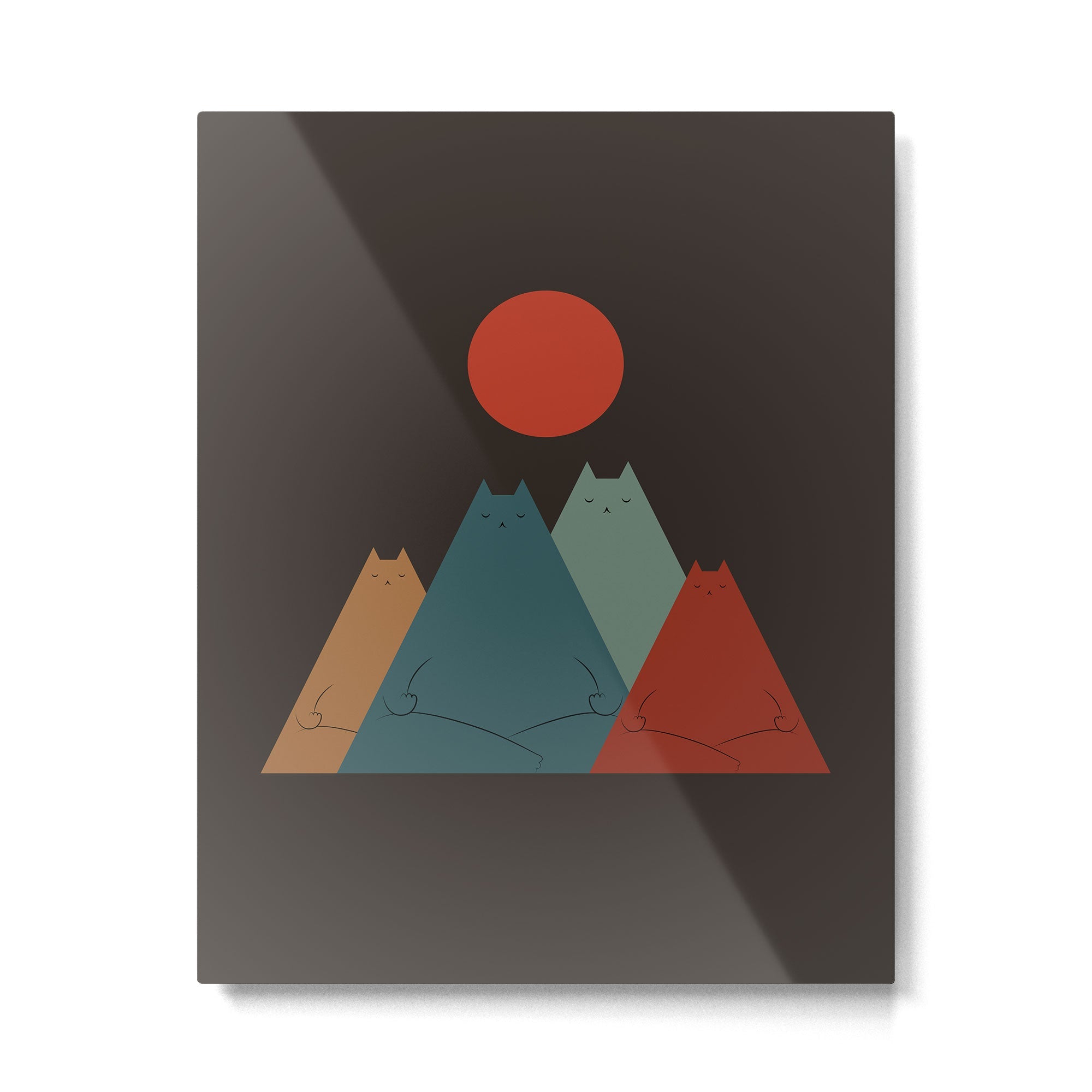 Cat Landscape 64: Group Meowditation Metal Print