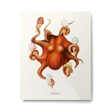 ICE CREAM OCTOPUS Metal Print